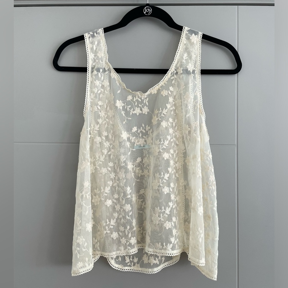 Urban Outfitters Lace Sheer Tank Top